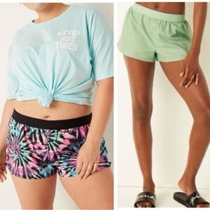 Set of 2 VS Pink Flannel Boxy Sleep Short